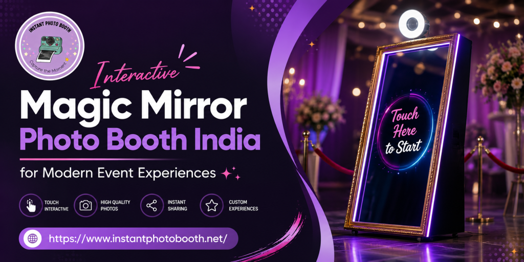 Interactive Magic Mirror Photo Booth India banner by Instant Photo Booth for modern event experiences