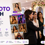 AI Photo Booth at a corporate event creating AI-generated portraits