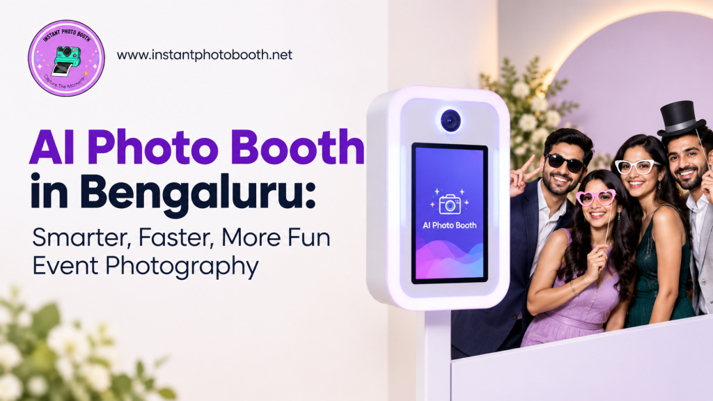 AI photo booth in Bengaluru capturing personalized AI-enhanced guest portrait at a corporate event