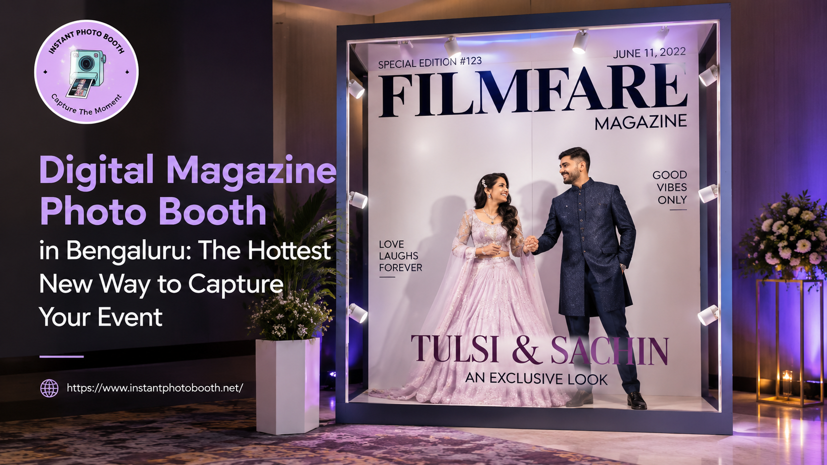 Digital Magazine Photo Booth in Bengaluru turning a guest into a magazine cover star