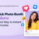 Insta Click Photo Booth Bengaluru setup at a wedding reception with guests taking instant photos
