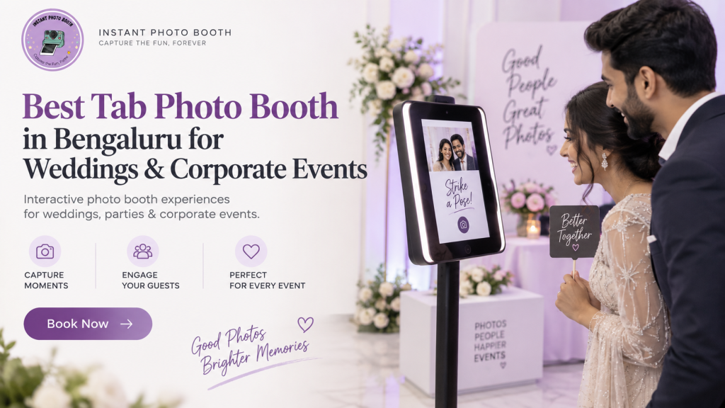 Tab photo booth in Bengaluru set up at a wedding reception