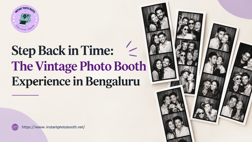 Vintage photo booth setup at a wedding event in Bengaluru