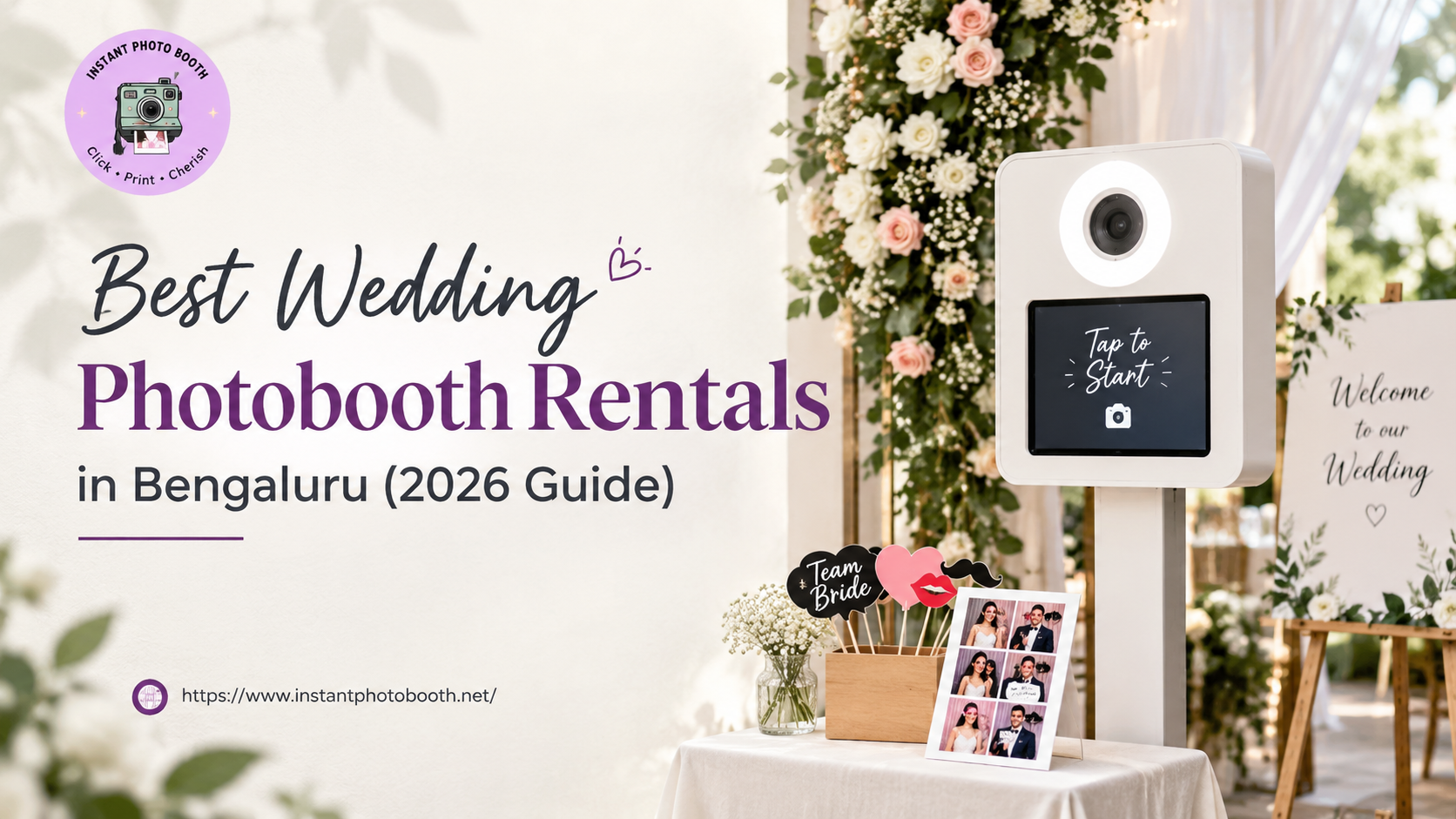 Wedding photobooth rental setup at a Bengaluru wedding reception